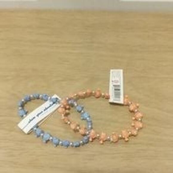 Finding Find Dory and Nemo stretchy character bracelet pair orange blue NWT - Picture 1 of 1